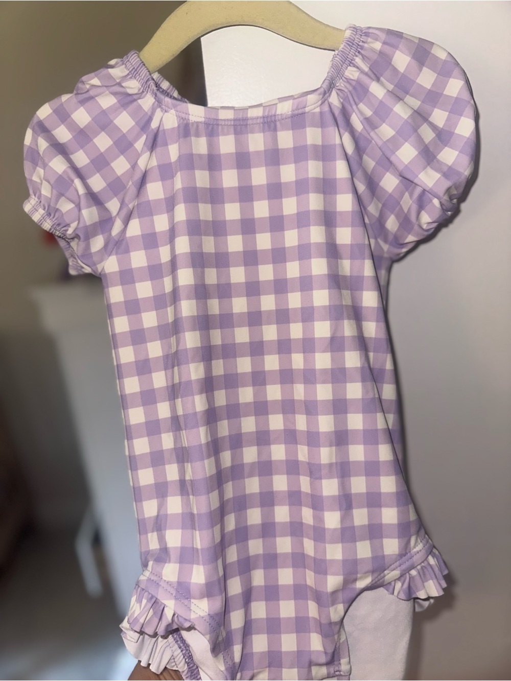 Hanna Andersson Lilac and White Gingham Dress